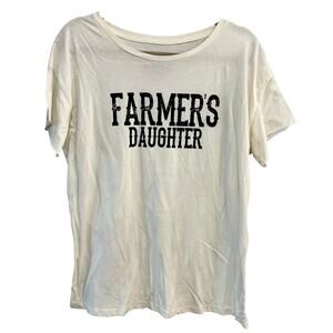 Turnrows Farmer's Daughter Ivory Graphic Tee Large